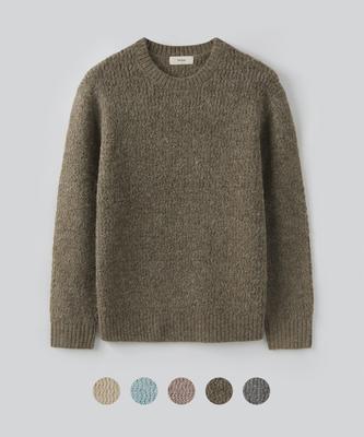 Pabeulega Frizzle Wool Round Knit (5 Colors)