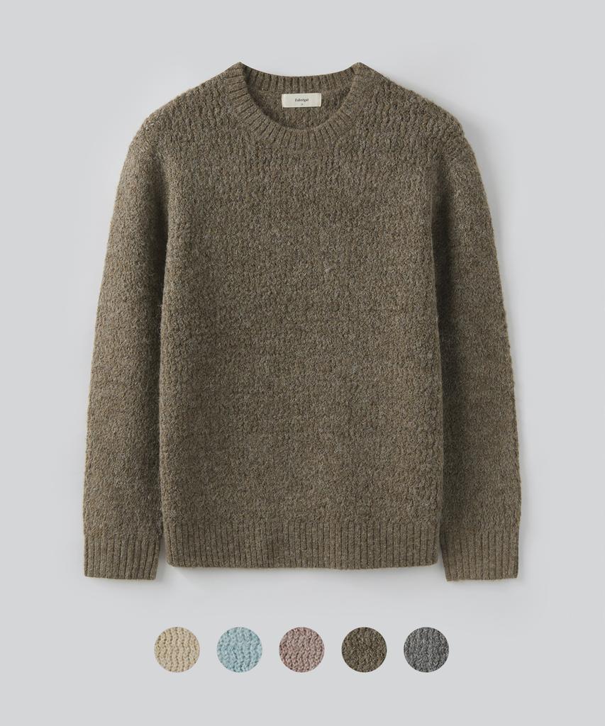 Pabeulega Frizzle Wool Round Knit (5 Colors)