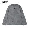 Women's 2025 Autumn Hand-Beaded Loose Round Neck T-Shirt
