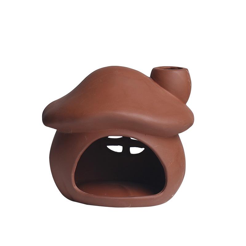Mushroom House Ceramic Aroma Burner & Candle Holder for Palo Santo and Sage