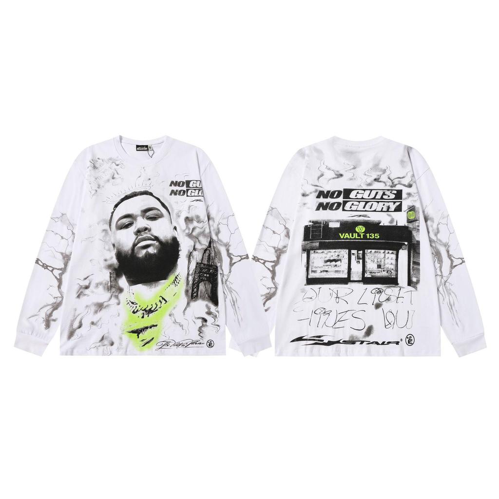 Cross 2025 Hellstar Trendy High Street Loose Long Sleeve Hoodie for Men & Women – Autumn Wear