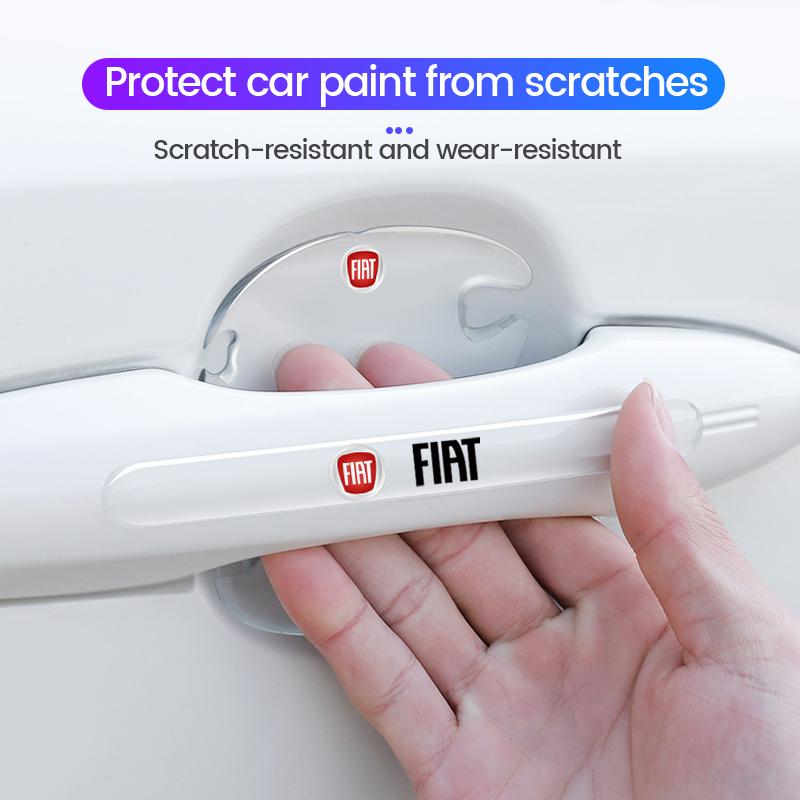 4/8 Pièces Film Protecteur Transparent pour Poignée de Voiture Autocollants de Porte de Voiture Pour FIAT Punto Tipo abarth Ducato Grande Panda 500 500L 500X