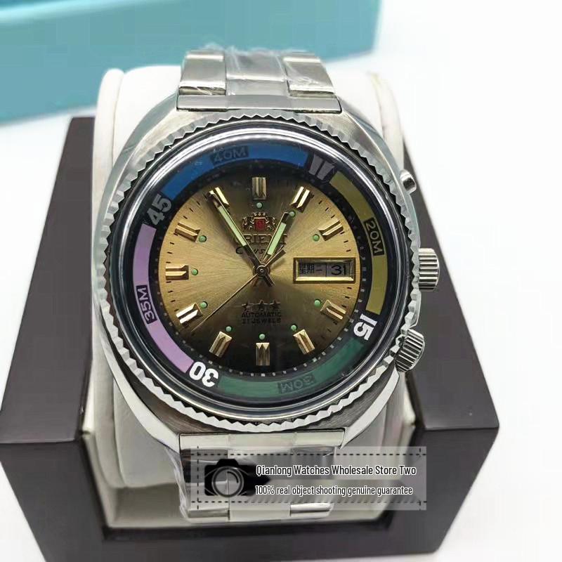 Sea Overlord Waterproof Luminous Automatic Watch with Large Dial and Double Calendar