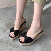 Eilyken Street Style Butterfly-kont Women Slippers Solid Platform Wedges Shoes Summer Peep Toe High Heels Banquet Sandals