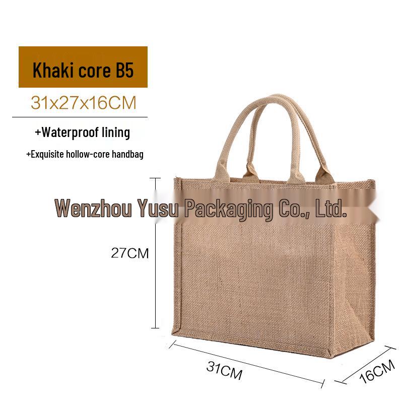 Muji Jute-Style Customizable Tote Bag - Film-Coated, Blank Linen for DIY Hand-Painting