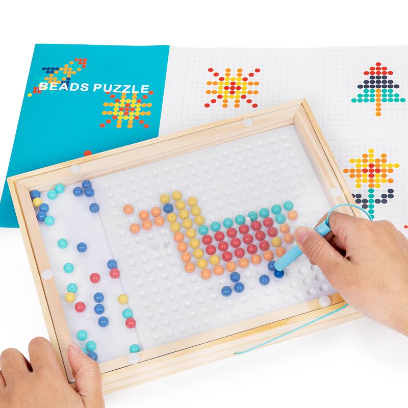 Magnetic Drawing Board for Toddlers Magnet Beads and Pen Drawing Board Montessori Educational Sensory Travel Toys Gifts for Kids