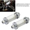 2x Universal 1/4" 5/16" 3/8" Chrome Glass Reusable Washable Inline Fuel Filter for Fuel Petrol Diesel Water Hose Pipe 6/8/10mm