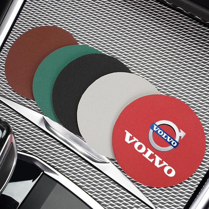2Pcs Suede Car Coaster Mat Anti-slip Water Cup Pad For Volvo Rdesign XC90 V90 V60 XC60 XC40 V40 EC40 EX40 S60 S90 S80 V70 EX90