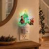 Kleine Wand-Nachtlampe Weihnachten Stecker-LED-Nachtlicht Harz Leuchtender Baum mit Rentier für Kinder für Schlafzimmer für Schlafzimmer