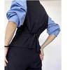 Double Breasted Notch Lapel Vest Slim Fit Groom Suit Waistcoat Men Business Formal Coat