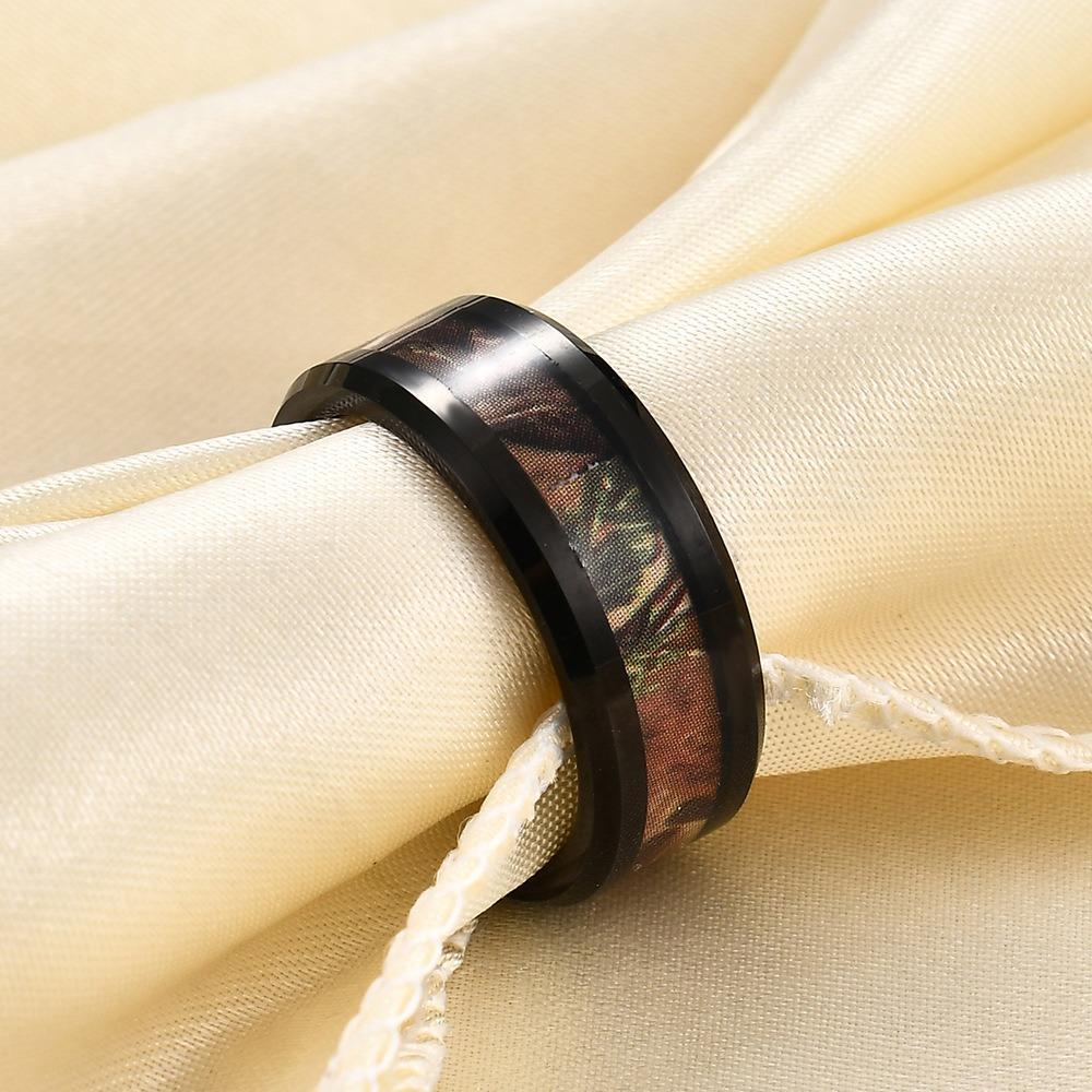 8MM Tungsten Steel Marble Pattern Ring Simple Stylish Unisex Fashion Wedding Band Durable Comfort Fit Jewelry Gift