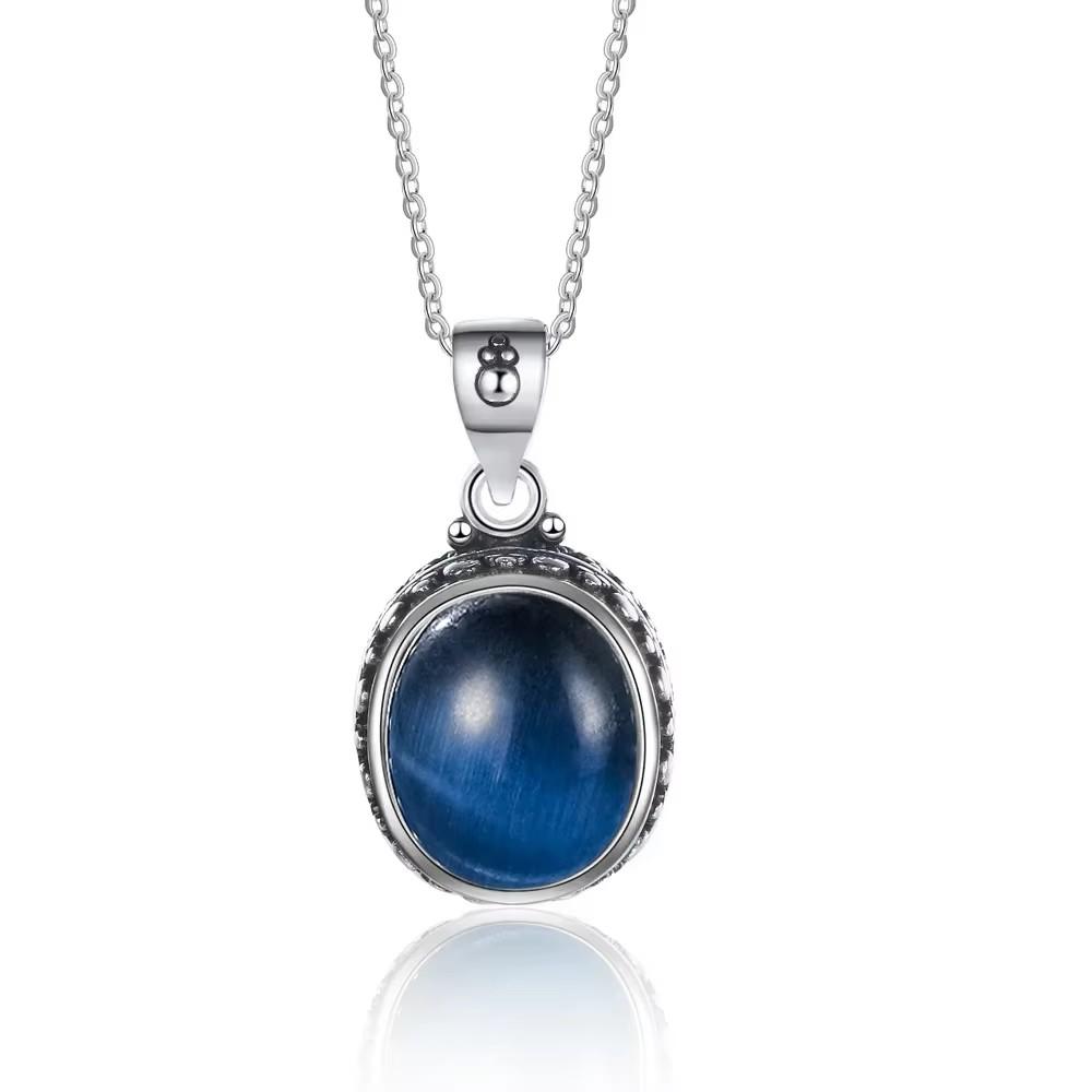 925 Silver Natural Rhodochrosite Pendants Necklace Tiger Eye Necklace Silver Pendants 925 With Chain For Women Men
