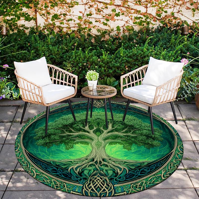 Tree of Life Pattern Round rug,Carpet Rug for Living Room Bedroom Sofa Playroom Decor,Non-slip Floor Mat,Holiday Gifts and Birthday Gifts