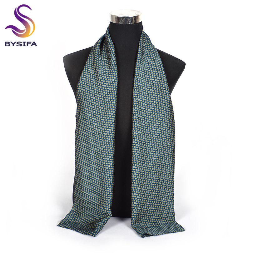 

[BYSIFA] Winter Business Men Scarves New Brand Male Long Silk Scarf Cravat Double Faces Coffee Paisley Men Neck Scarf 170*30cm