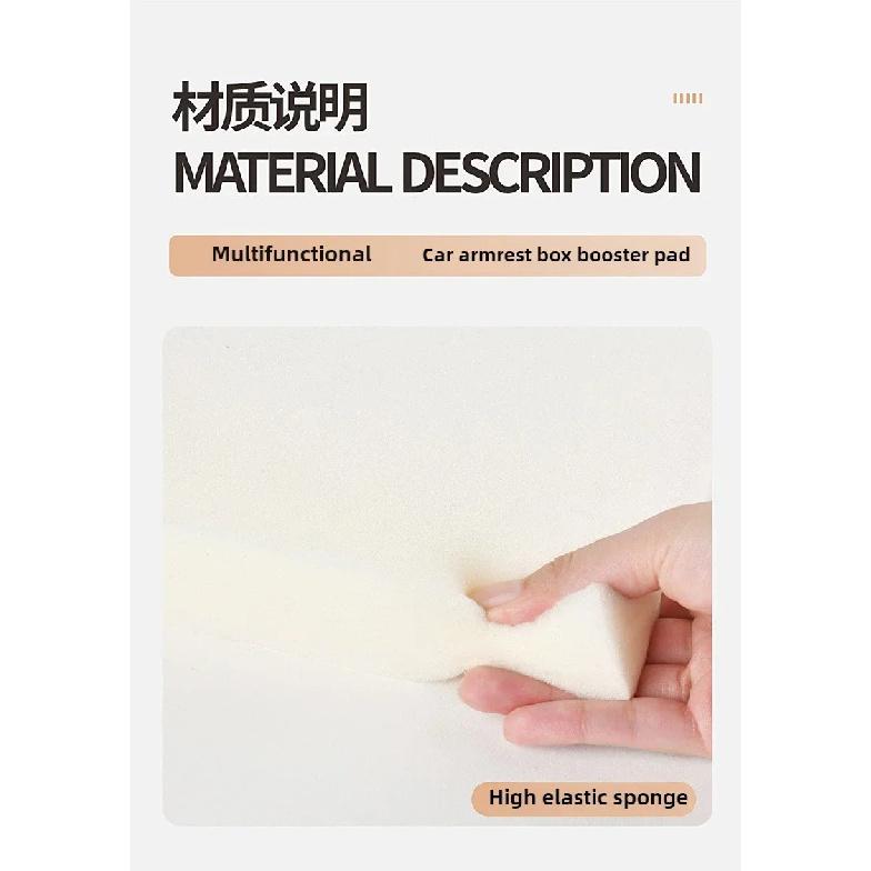 Car Armrest Cushion With Tissue Box And Bottle Cup Holder Phone Storage Pocket Auto Interior Arm Rest Height Pad Truck Vehicle