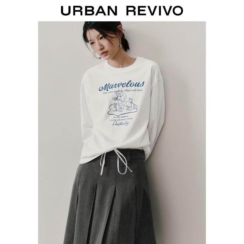 UR2026 Women s Vintage Cute Pet Print Long Sleeve T-Shirt XL