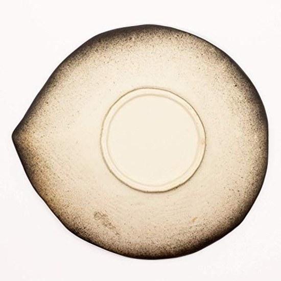 Mino Ware Leaf-shaped Large Plate Approximately 2523cm Shin-ka Glaze Made Japan 508-17