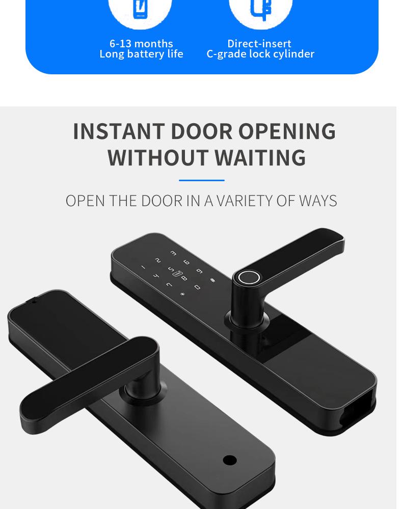 TTLOCK Smart Fingerprint Passwort Schloss mit 28 Sprachen, Amerikanischen Standard Kompatibel mit Tuya