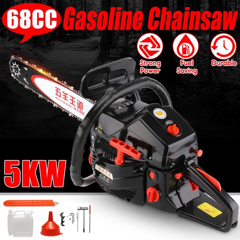 20 Inch 5000W Professional Gasoline Chainsaw Bar Gas Powered Chainsaw 62cc Engine Cycle Chain Saw for Woodworking