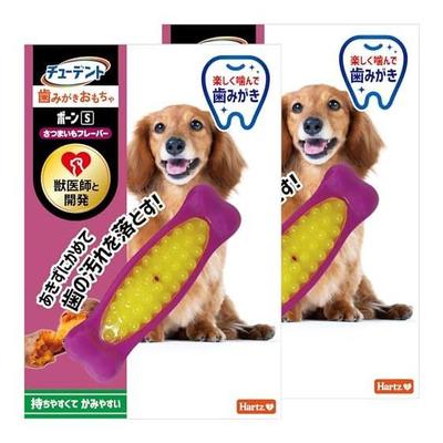 Student Tooth Brushing Toy Bone S Ultra Small To Small Dogs Sweet Potato Flavor X 2 Pieces Hartz Dog Toy Tooth Brushing Developed with Veterinarians