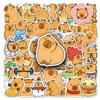 50 PCS Funny Capybara Waterproof Stickers Cute Animal Capybara Cartoon Stickers for Water Bottle Scrapbook Luggage Bike