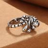 Anillo de Tigre de Plata de Ley 925 Flores Ajustable Simplicidad Moda Exquisito para Joyería de Mujer Regalos de Boda Venta al por Mayor