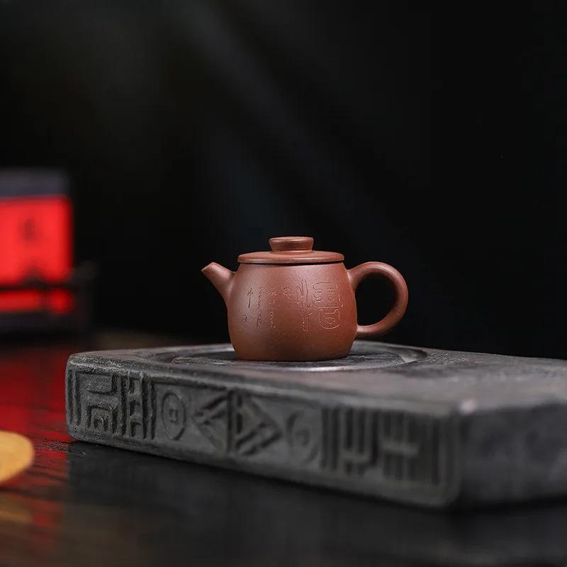 90ml Vintage Yixing Purple Clay Teapots Handmade Small Pot Raw Ore Purple Mud Kettle With Infuser Chinese Zisha Teaset Tableware