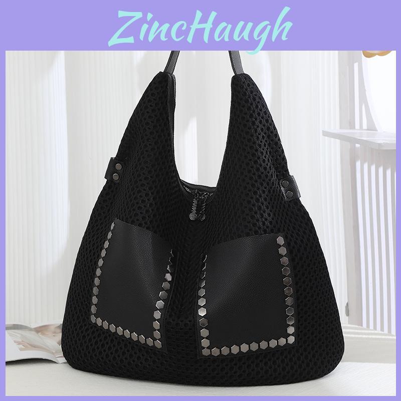 Rivet Fashion Tote Bag For Women With Hollow Design For Casual Outings