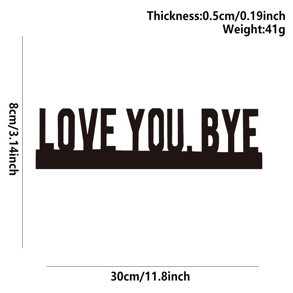 2D Flat-printed Classic Artificial Wooden "LOVE YOU BYE" Sign, Geometric Wall Art for the Living Room, Indoor Wall Hanging Decor