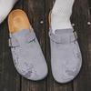 Fashion Fashion Men's Suede Mules Slippers Men Clogs Insole Sandals With Arch Support Outdoor Beach Slides Home Half Slippers
