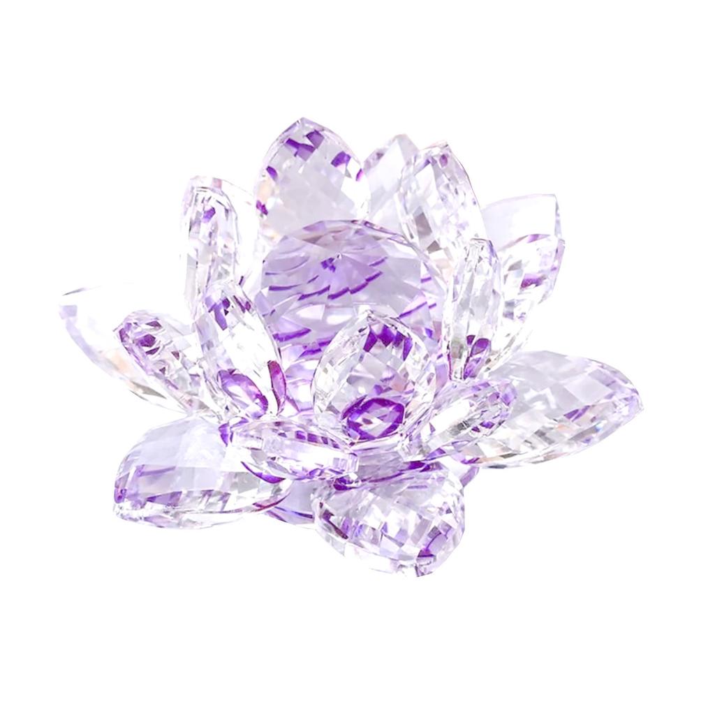 Elegant Crystal Lotus Flower Candle Holder Decorative Glass Ornament for Home Decor, Weddings, and Gifts