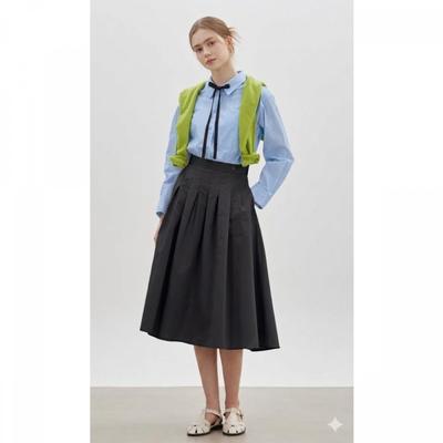 Cc Collect Back Banding Pintuck Flare Skirt  C261msd002 
