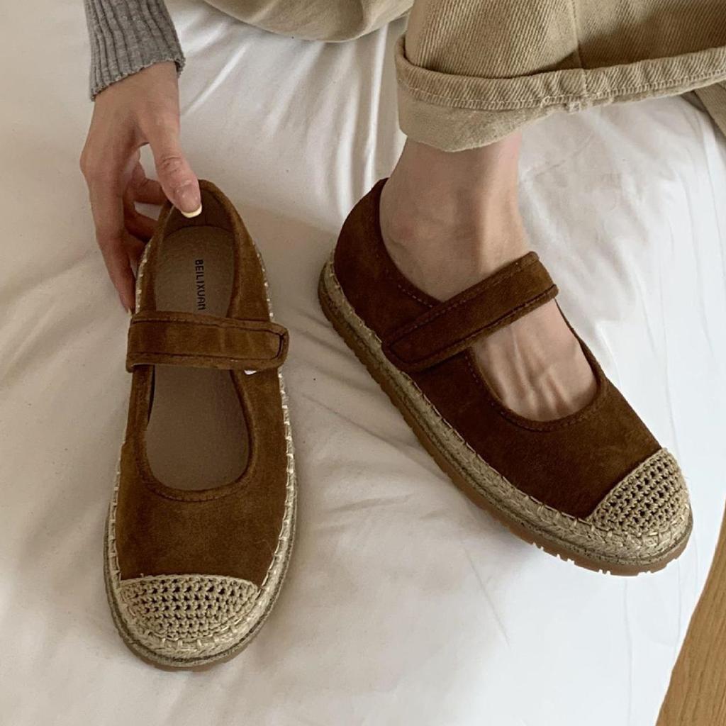 Fashion IPPEUM Chocolate Brown  Women Ballet Flats Shoes 2025 New Fashion Round Toe Mary Janes Shoe