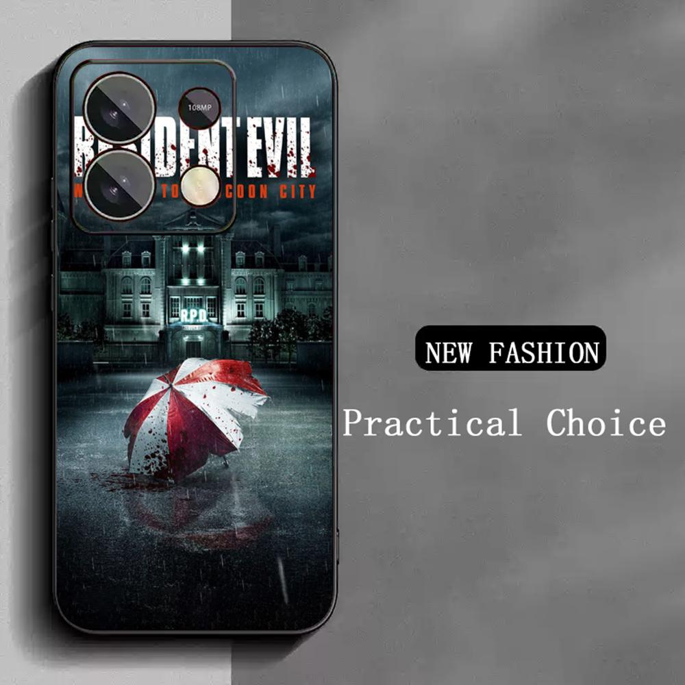 Evil Umbrella cool pattern design ins Phone Case For Redmi Note 14 13 12 11 Pro Plus S 5G 14C A3 Soft Black Phone Cover