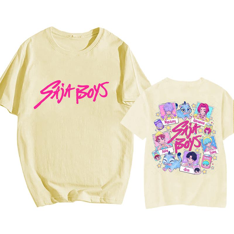 Anime KPop Demon Hunters T-shirt Summer Saja Boys Print Men Women Short Sleeve Y2k Top Summer Oversized Unisex Streetwear Tee 9 Colors