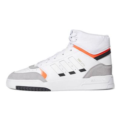 Originals Drop Step Synthetic Leather Lightweight Breathable High-Top Skate Shoes Unisex Skate Shoes White Orange EE5220