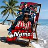 Custom Name Personalized football team Print Beach Towel, for Trip Camping Beach Party Home Decor, Birthday Gift for Family & Friends