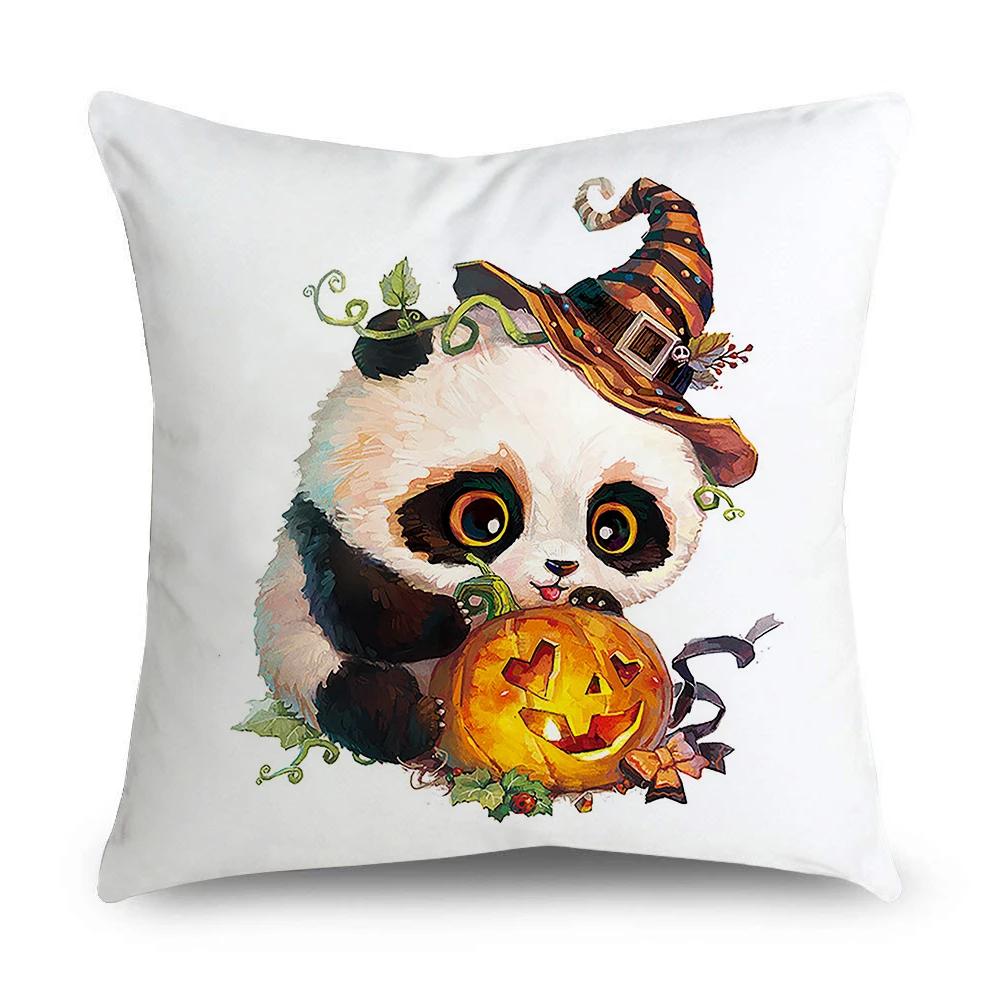 Pillowcase Office Decor Cushion Cover Cute Panda Pattern Home Square