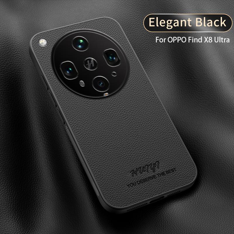 Leather Magsafe Case for Oppo Find X8 Ultra Car Magnetic Holder Wireless Charging Silicone Hard Phone Cover FindX8Ultra PKJ110