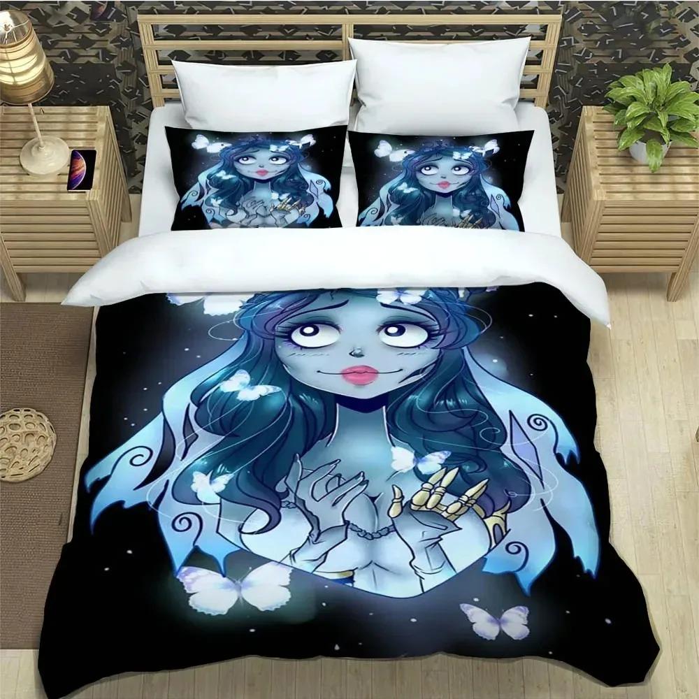 Corpse Bride Cartoon Bedding Sets Exquisite Bed Supplies Set Duvet Cover Bed Comforter Set Bedding Set Luxury Birthday Gift