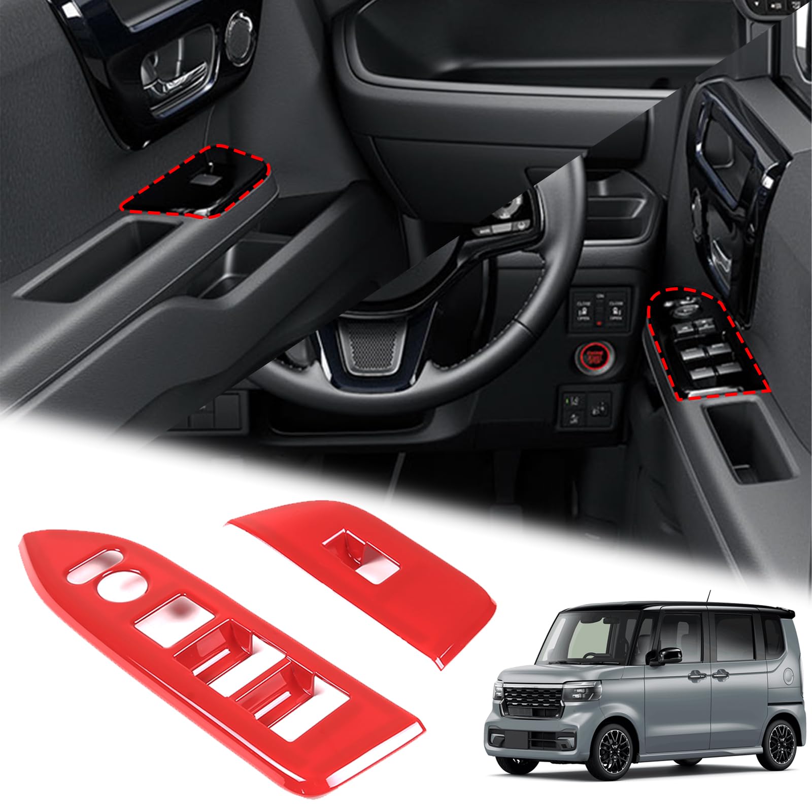 

METYOUCAR Панели подлокотников дверей для Honda JF3 JF4 Переключатель окна/двери Ручка двери Внутренняя дверь Отделка двери Ручка ABS Боковая и Пассажирская Легкий Пользовательский Интерьер Автомобиля