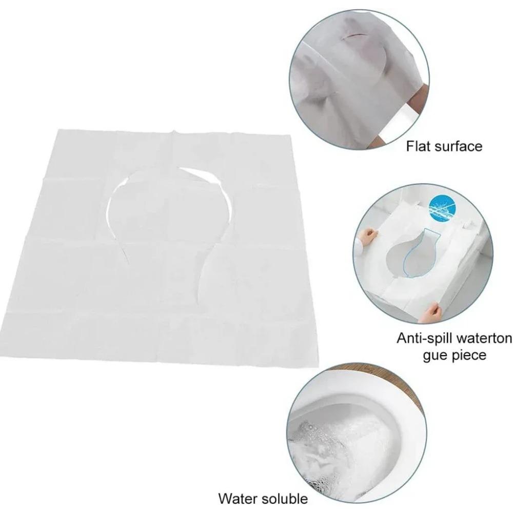 50pcs/lot Disposable Toilet Seat Cover 10pcs Waterproof Soluble Safety Travel/Camping Hotel Bathroom Accessiories Mat Portable