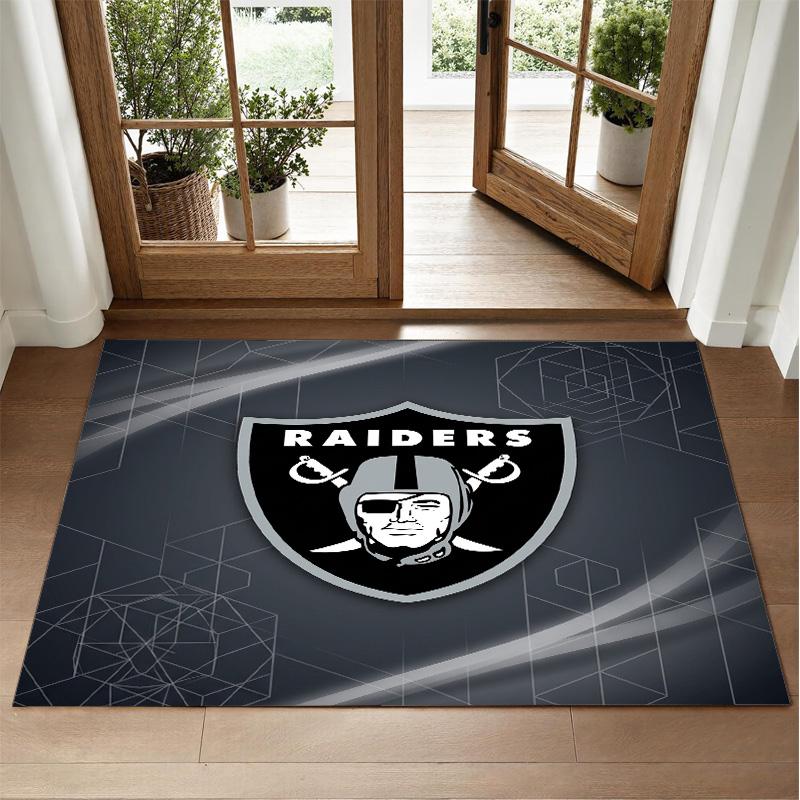 Las Vegas Raiders Design Crystal Velvet Rug Soft Decorative Mat for Bedroom Entrance