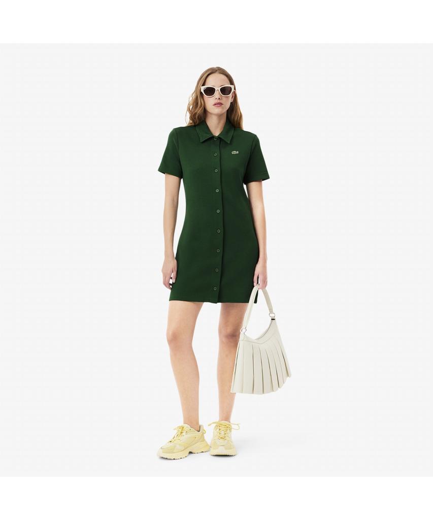 LACOSTE Women'S Double-Sided Pique Short Sleeve Shirt Dress Ef6922-55G 132