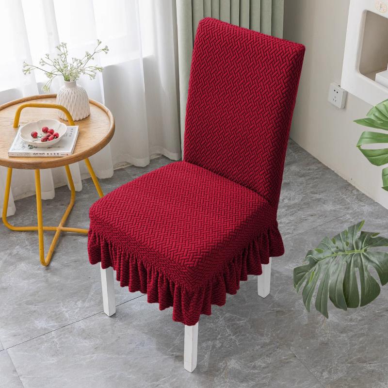 Żakardowy Polar Pogrubiony Jednoczęściowy Elastyczny Hotel Restauracja Pokrowiec na Krzesło Restauracyjne Odporny na Zabrudzenia Pokrowiec na Stołek Pokrowiec na Krzesło