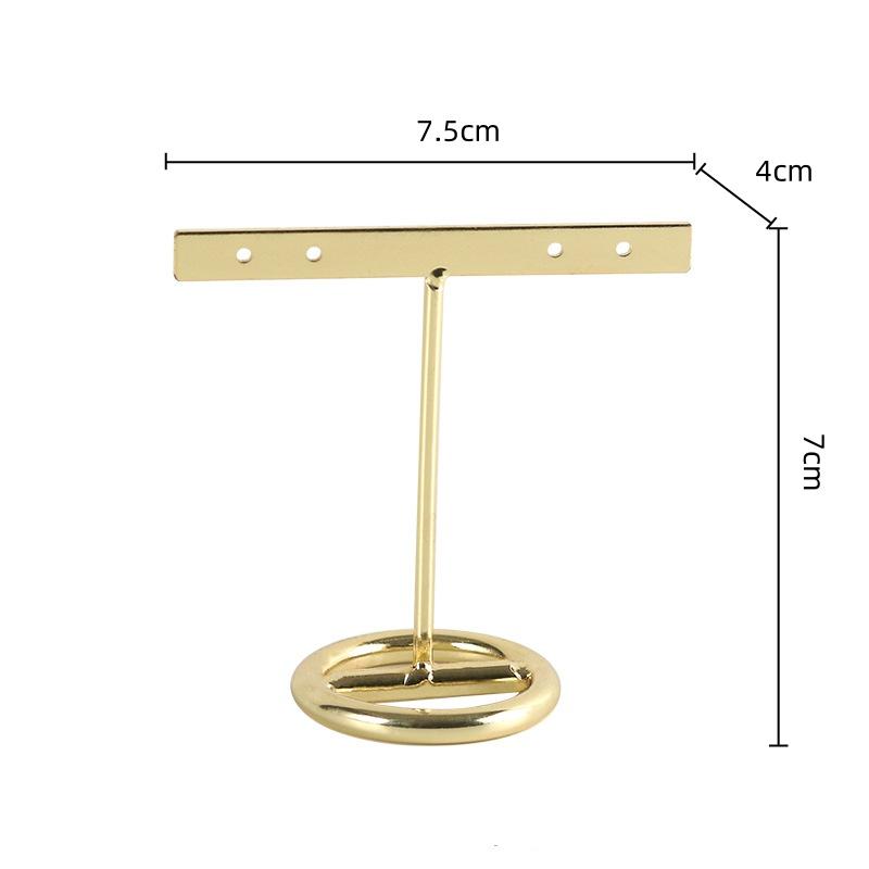 Metal Storage Rack Geometric Hook Earrings Necklace Golden Jewelry Display Stand Desktop Storage Container Home Decoration