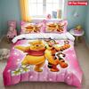 Cartoon Winnie Pooh Bear Tiger Bedding Sets Set,Anime Duvet Cover Bed Comforter Set Bedding Set Birthday Gift for Kid Boys Girls