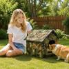 Foldable Pet House Indoor Outdoor Portable Pet Shelter with Removable Cover and Door Flap Suitable for Small To Medium Pets