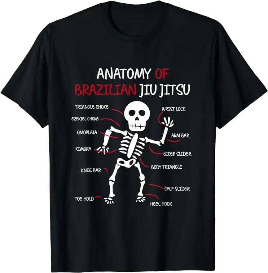 Jiu Jitsu Halloween Shirts Funny Anatomy of Brazilian Jujitsu TShirt Casual Tops Print Y2k Unisex Streetwear Clothes Tshirts S