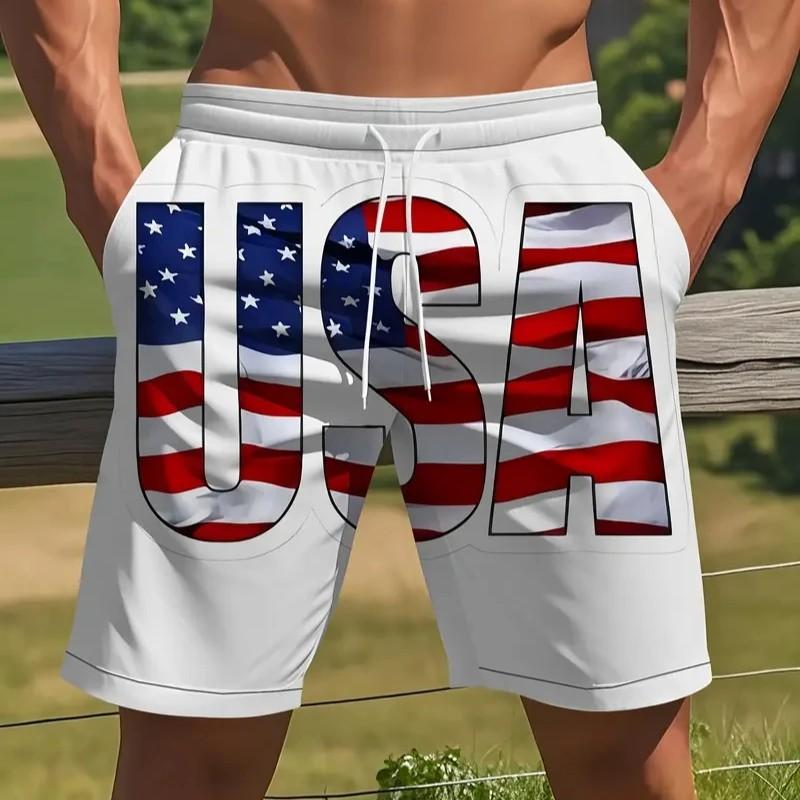 USA America United States Flag Muay Thai Boxing Kickboxing Shorts 3D Print Training Unisex Men Women Quick Dry Fitness Gym Sport Workout